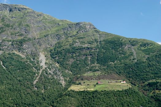 Fjord Scenic from the pass between Aurlandsfjord and naeroyfjord (n�r�yfjord), in Sognefjord, Norway