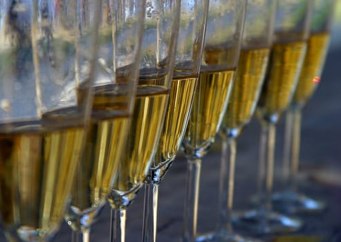 Glasses filled with champagne