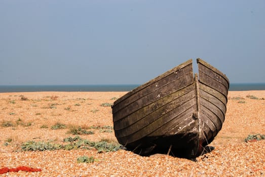 old boat on beach