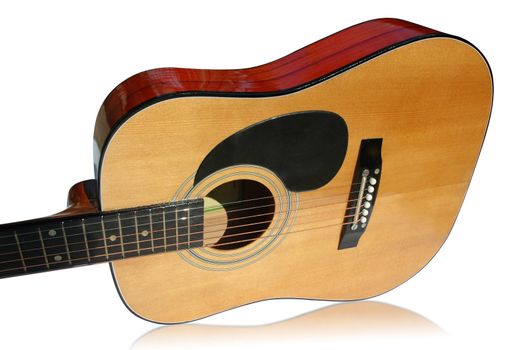 Guitar on a white background with clipping path