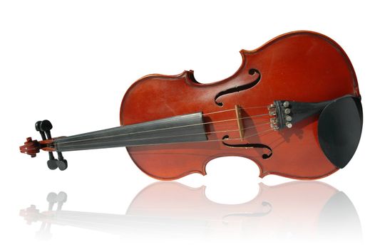 Violin on white background with clipping path