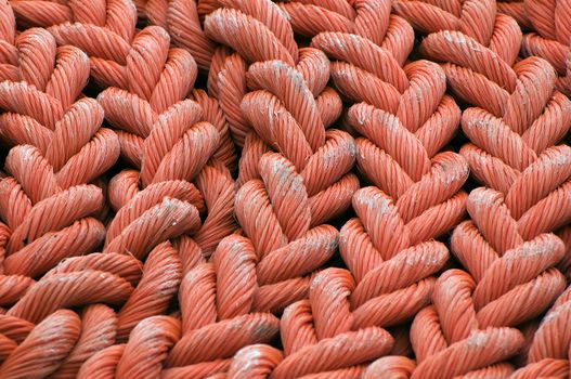 Close-up of an orange nautical rope