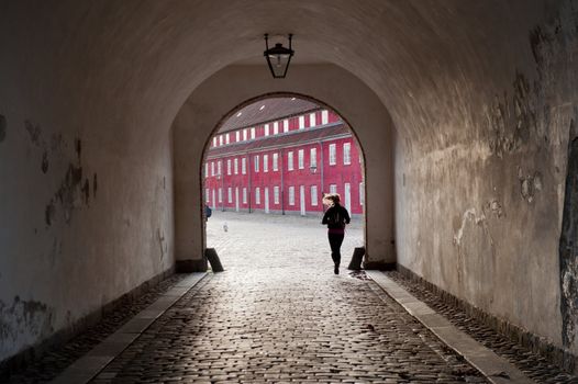 Inside gate of Kastellet fortress in Copenhagen, Denmark