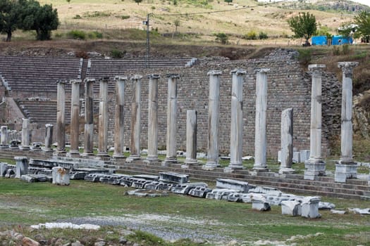 Street with colonnade in the Asklepion in Pergamon