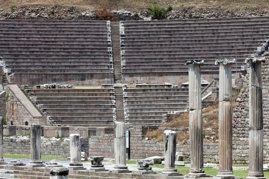 View to the Theater of Asklepion. Pergamum