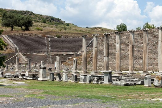 View to the Theater of Asklepion. Pergamum