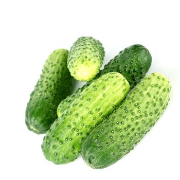 cucumber pile isolated on white background