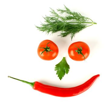 vegetable smile isolated on white