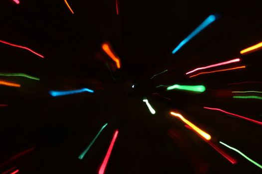 Abstract Christmas light blurred by motion