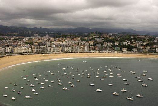 View of St. Sebastian beach, Spain