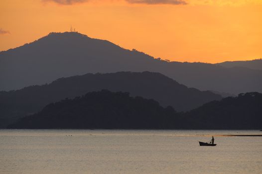 Lonely fisherman in the orange colored Nicoya Gulf after sunset with mountains in the distance







Magia Blanca Falls, La Paz Waterfall Gardens, Costa Rica.