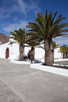 A small church in the village Femes on Lanzarote in the Canary Islands