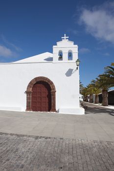 A small church in the village Femes on Lanzarote in the Canary Islands