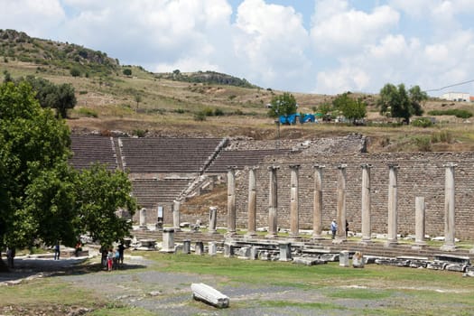 View to the Theater of Asklepion. Pergamum