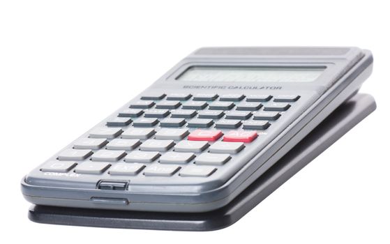 Scientific calculator isolated over white background