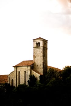 Bell tower of St. Francesco church in Cividale del Friuli, - Italy