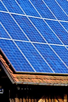 Solar panel on old barn