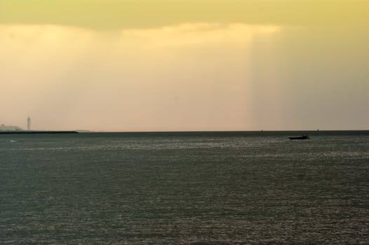 beautiful landscape of sky and water at Sunrise