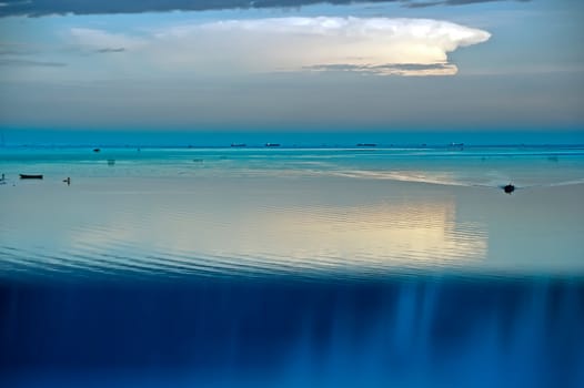 beautiful landscape of sky and water at Sunrise