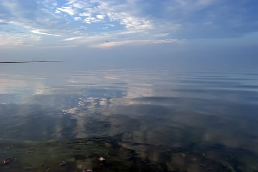 beautiful landscape of sky and water at Sunrise