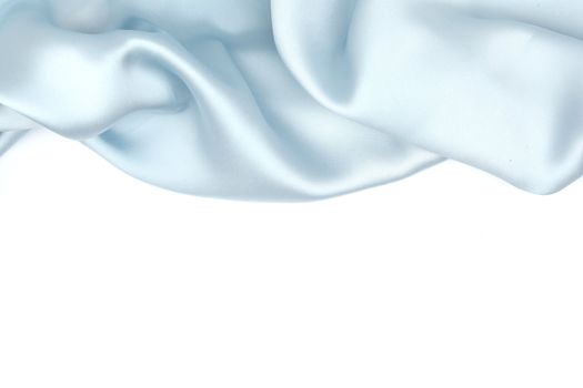  blue satin isolated on white closse up