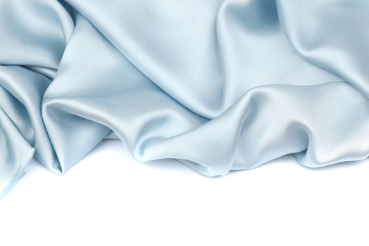  blue satin isolated on white closse up