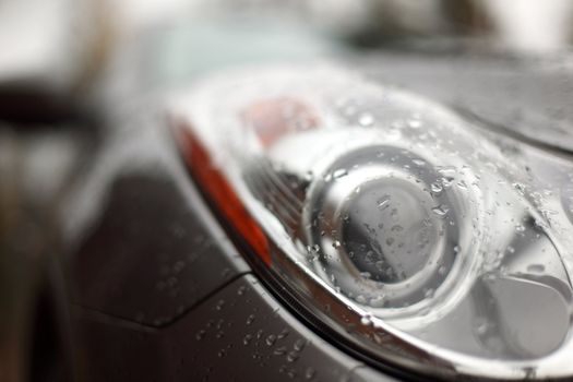 car glass macro close up