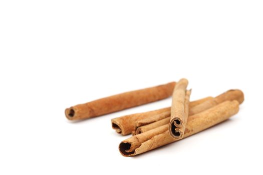 cinnamon pile isolated on white
