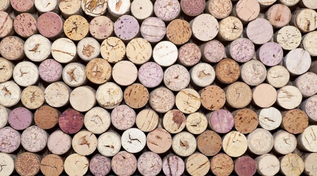 A lot of Wine corks stack