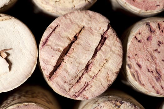 A lot of Wine corks stack
