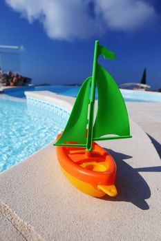  toy ship swimming pool