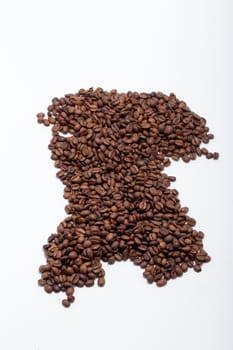 coffee beans close up isolated on white