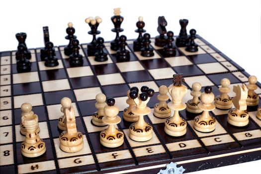 Chess board with figures during chess play
