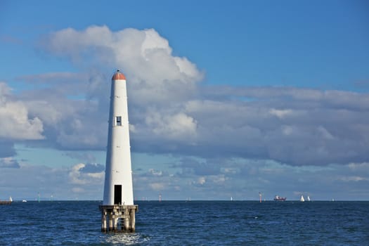 Lighthouse at sea in  melbourne
