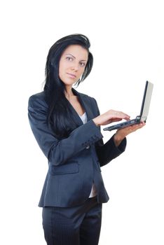 Student or businesswoman with small laptop
