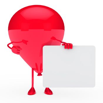 red party balloon shows finger on billboard