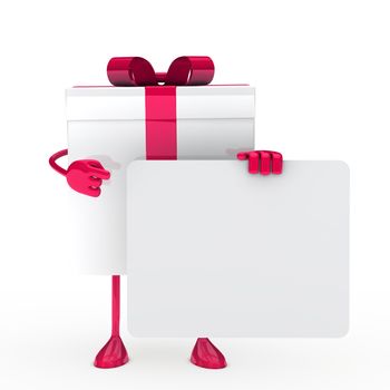White gift box shows on billboard