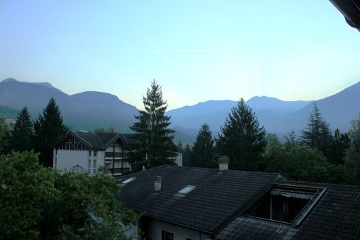 Nice landscape of morning in the Alps