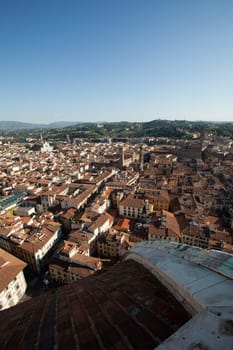 The view on Florence  from the dome Duomo
