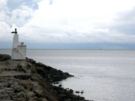 lighthouse at melaka seaside, malaysia