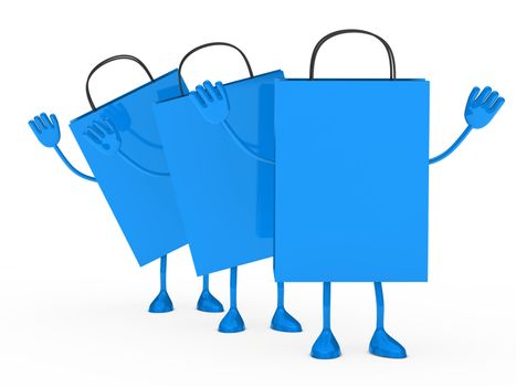 Blue sale percent bags stand and wave