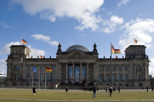  The Reichstag building in Berlin, Germany,It was opened in 1894 as a Parliament of the German Empire and work till today.