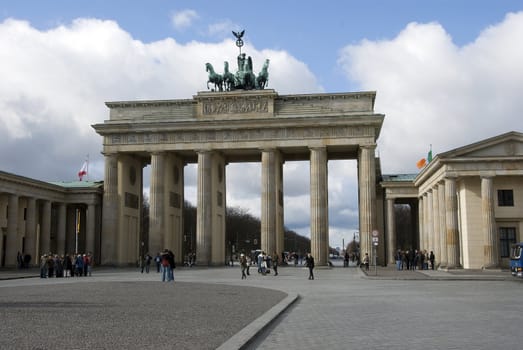 people walking at the brandenburger tor in Berlin