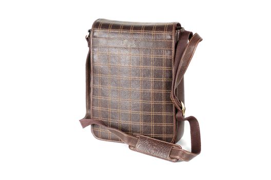 brown male bag isolated on white background
