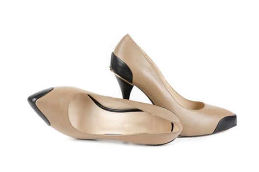 white female shoes on a white background