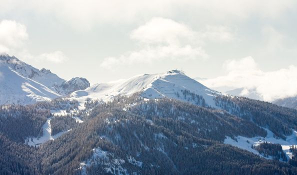 High mountains under snow in the winter, Italy