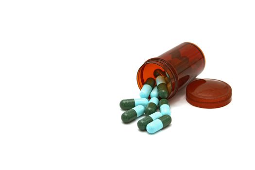 Medicine - Bottle with capsules for medication 