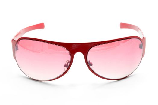 isolated fashion red sunglasses on white background