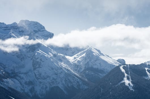 High mountains under snow in the winter, Italy