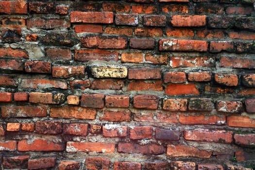 cracking of Seamless weathered of Red brick wall surfaced background